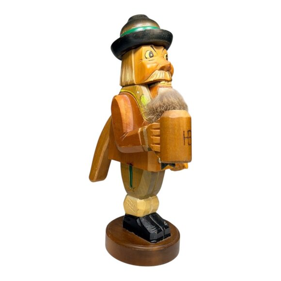 Vintage German Wooden Beer Drinker Nutcracker Figurine With Traditional Costume - Picture 5 of 8